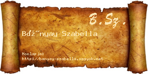 Bányay Szabella névjegykártya